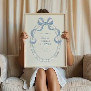 Välkommen till Möhippan Soft Blue Hand plockade Bo Poster