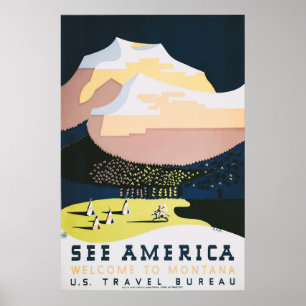 Välkommen till Montana nationalpark Poster