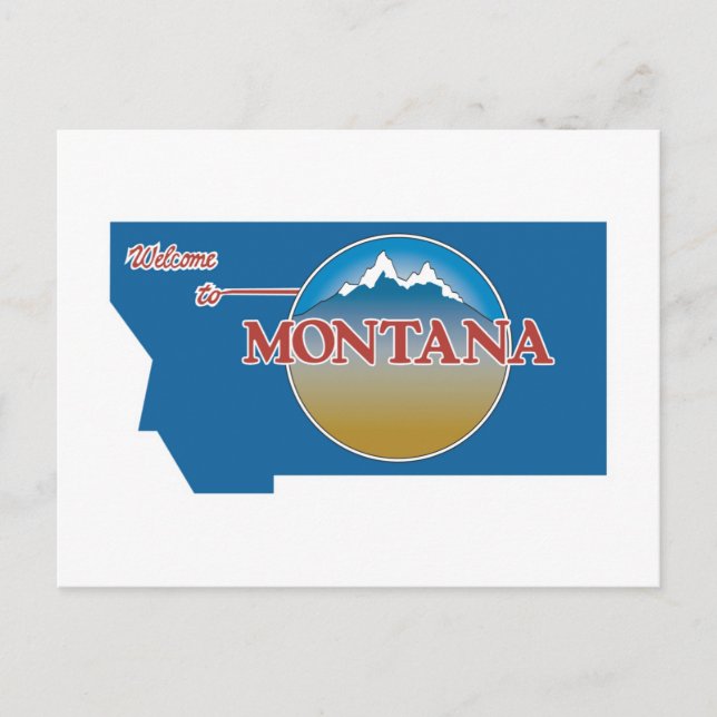 Välkommen till Montana - USA Road Sign Vykort (Framsida)