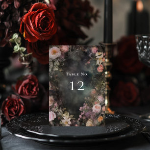 Välkommen till mörk Moody Romantisk Blommigt Bröll Bordsnummer