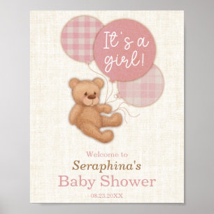 Välkommen till Nallen Babykläder i rosa Bubblor Poster