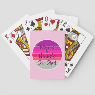 Välkommen till Namn Shed 20xx Retro Sunset Casinokort