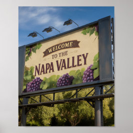 Välkommen till Napa Valley Billboard-skylten Poste Poster