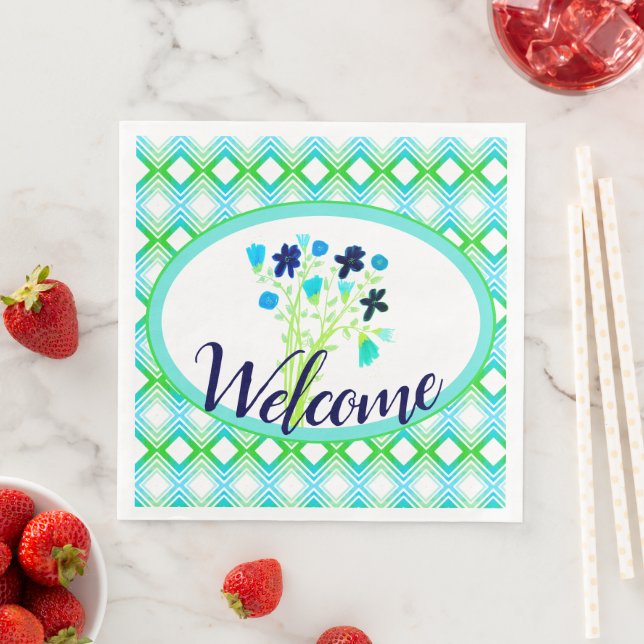 Välkommen till Napkins för marinens Blommigt Pappersservett (Insitu)