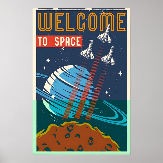 Välkommen till NASA Rymdresor Poster Print (Framsidan)