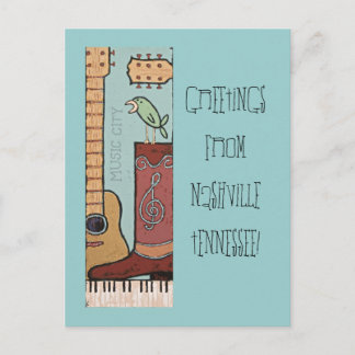 Välkommen till Nashville Postcard 2 Vykort
