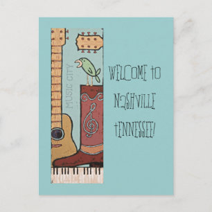 Välkommen till Nashville Postcard 2 Vykort