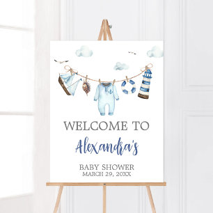 Välkommen till Nautical Ahoy Baby Shower Poster