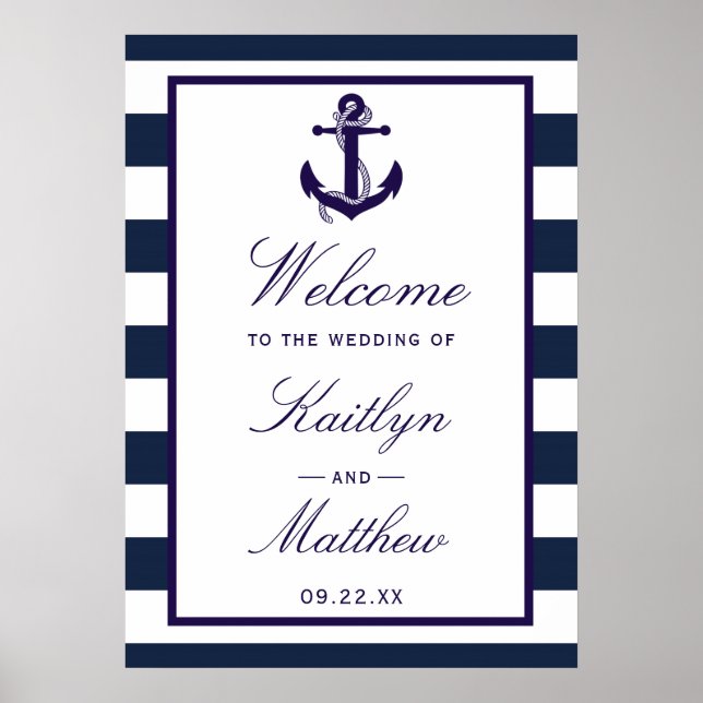 Välkommen till Nautical Anchor Bröllop-samlingen Poster (Framsidan)