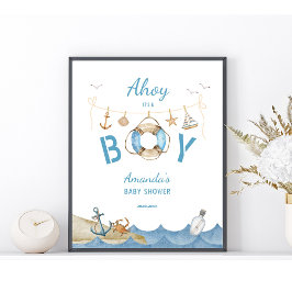 Välkommen till Nautical Baby Shower Poster