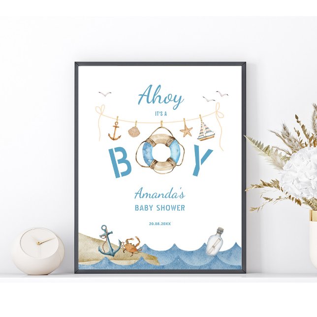 Välkommen till Nautical Baby Shower Poster (Skapare uppladdad)