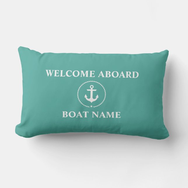 Välkommen till Nautical Boat Namn Anchor Rope Lumbarkudde (Framsida)