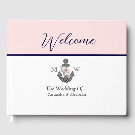 Välkommen till Nautical Bröllop Blommigt Anchor Ro Gästböcker