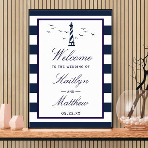 Välkommen till Nautical Lighthouse Bröllop Collect Poster