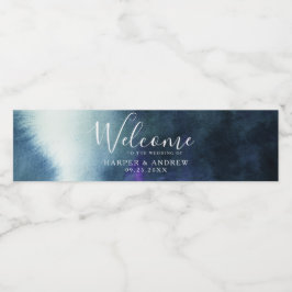 Välkommen till Navy Blue Ombre Bröllop Vattenflaskor Etikett