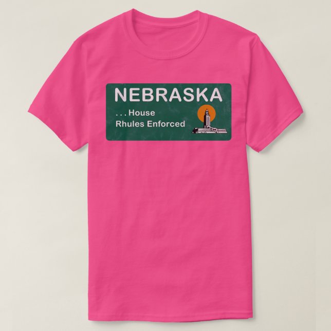Välkommen till Nebraska-signalen med House Rhules  T Shirt (Design framsida)