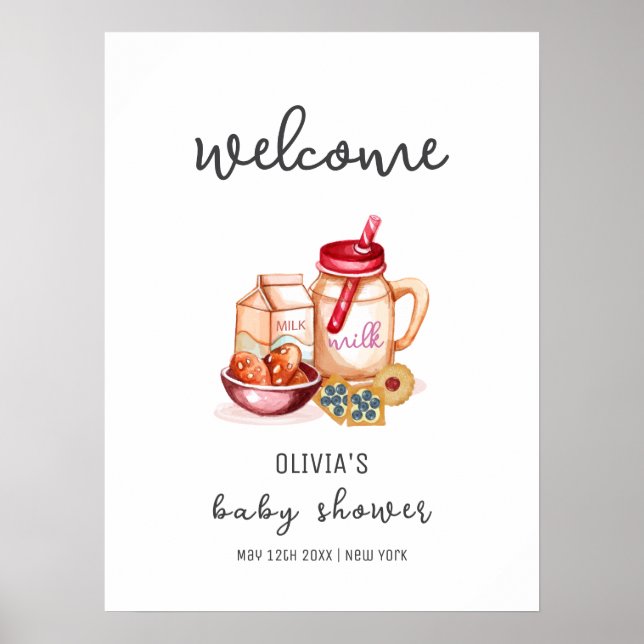 Välkommen till Neutral babyvisning i mjölk och coo Poster (Framsidan)