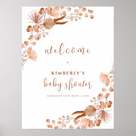 Välkommen till neutralt Wildblomma Boho Baby Showe Poster