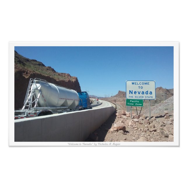 "Välkommen till Nevada" Nevadas statsskylt Fototryck (Framsidan)