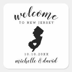 Välkommen till New jersey Bröllop anpassningsbar Fyrkantigt Klistermärke