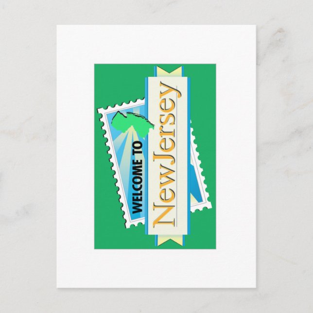 Välkommen till New jersey - USA Road Sign Vykort (Framsida)