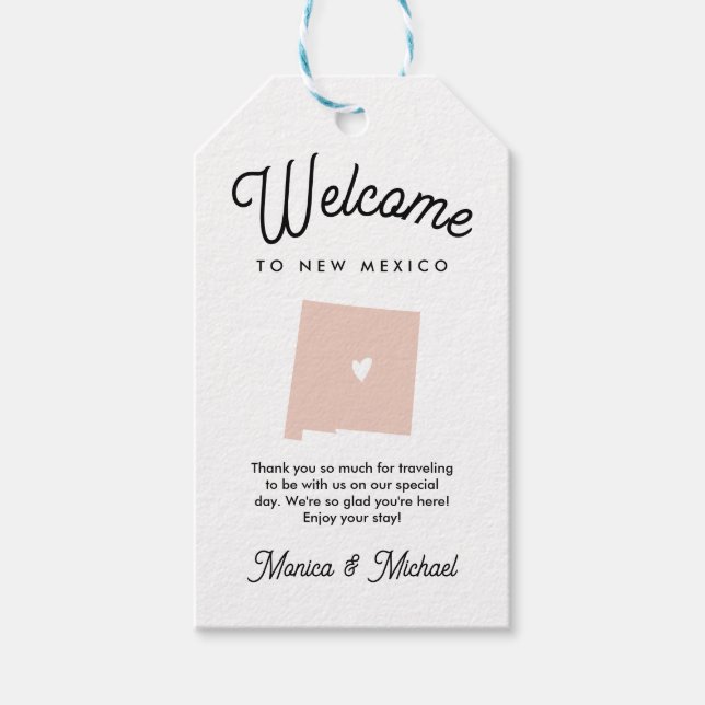 Välkommen till NEW MEXICO Bröllop ANY FÄRG! Presentetikett (Framsidan)