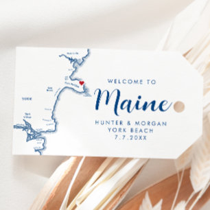Välkommen till New York Maine Karta - minimalt Mod Presentetikett