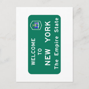 Välkommen till New York - USA Road Sign Vykort
