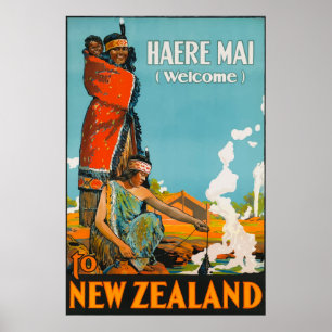 Välkommen till New Zeland Vintage resor Poster