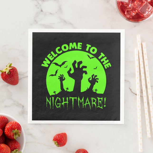 Välkommen till Nightmare Green Halloween    Pappersservett (Insitu)