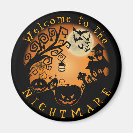 Välkommen till Nightmare Halloween Pumpkin-Anpassn Magnet