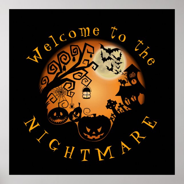 Välkommen till Nightmare Halloween Pumpkin-Anpassn Poster (Framsidan)