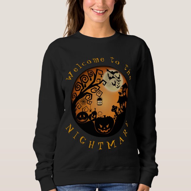 Välkommen till Nightmare Halloween Pumpkin-Anpassn T Shirt (Framsida)
