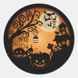 Välkommen till Nightmare Halloween Pumpkin Graphic Runt Klistermärke