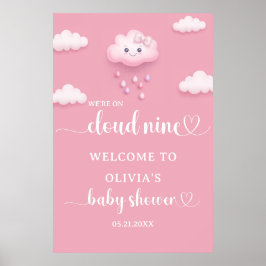 Välkommen till Nine Modern Rosa Baby Shower Poster