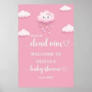 Välkommen till Nine Modern Rosa Baby Shower Poster