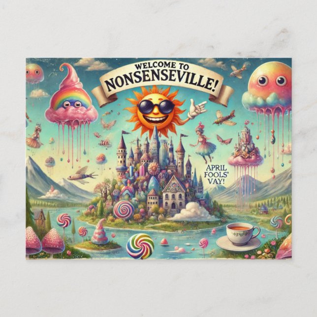 Välkommen till Nonsenseville!" Vykort (Framsida)