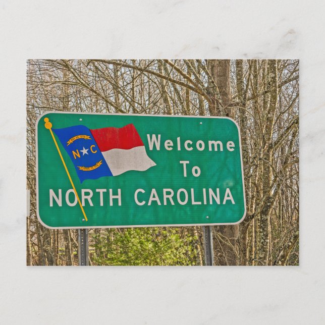 Välkommen till North Carolina Sign Vykort (Framsida)