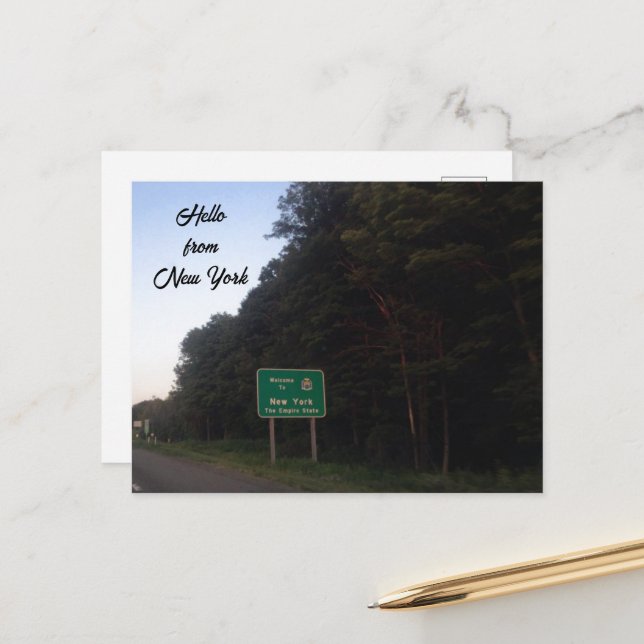 VÄLKOMMEN TILL NY YORK STATE VYKORT (Fram/Back In Situ)