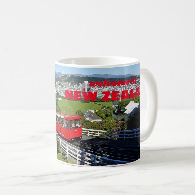 Välkommen till - Nya Zeeland - Wellington Kaffemugg (Framsida höger)