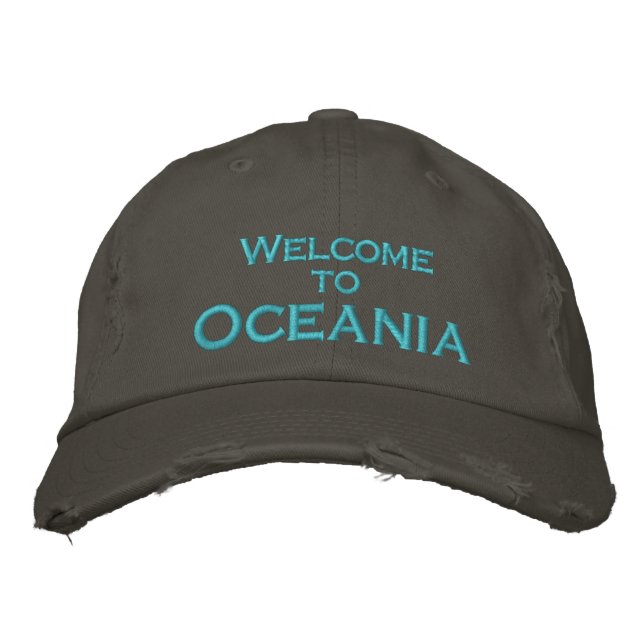Välkommen till Oceanien Broderad Keps (Framsida)