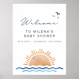 Välkommen till OCEANSIDE Beach Ocean Sunset Baby S Poster