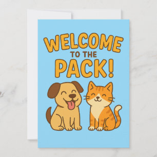 Välkommen till paketet - Cute Hund & Cat Greeting