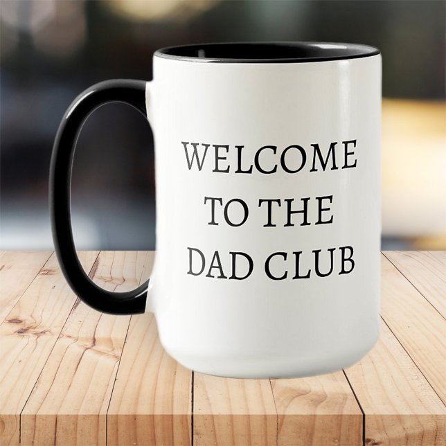 Välkommen till Pappa Klubb Modern Black and White Mugg (Skapare uppladdad)