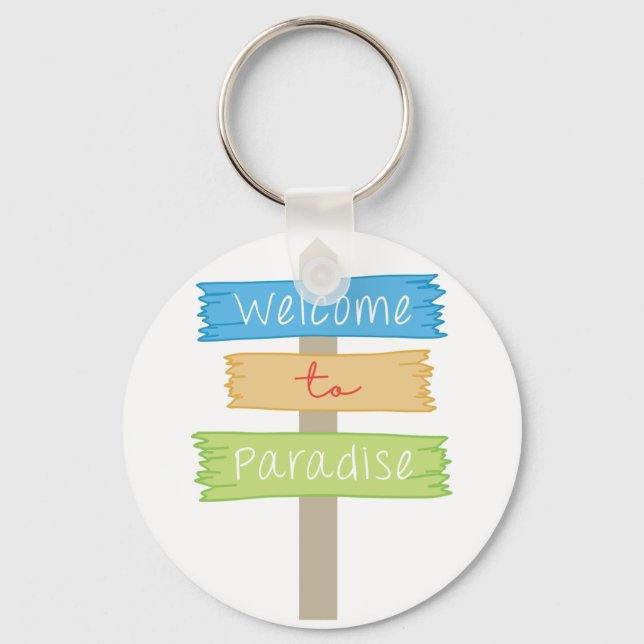Välkommen till paradise nyckelring (Framsida)