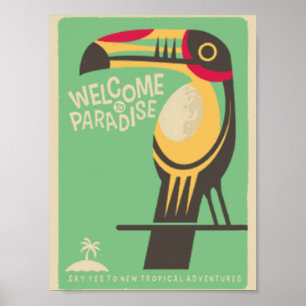 Välkommen till paradisvintagen poster