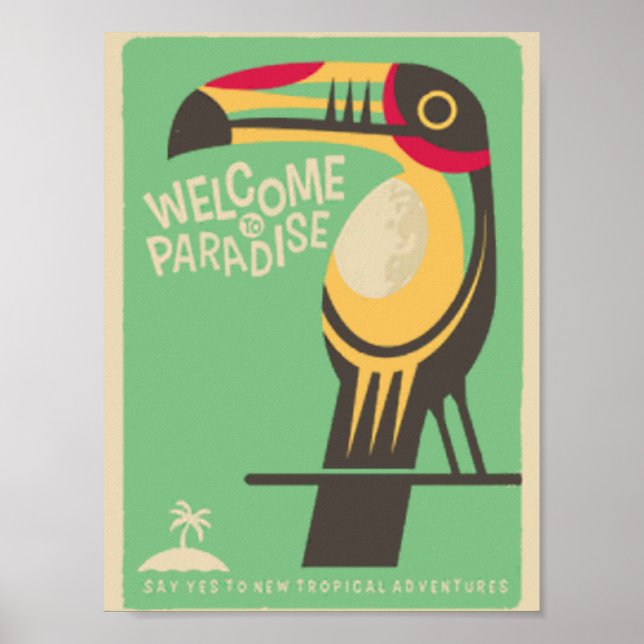Välkommen till paradisvintagen poster (Framsidan)