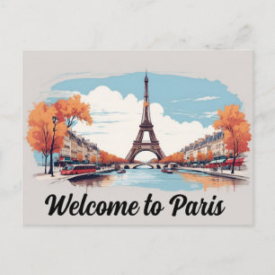 Välkommen till Paris Eiffel Torn Vykort