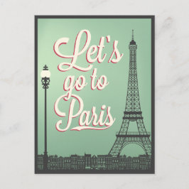 Välkommen till Paris Vintage Vykort