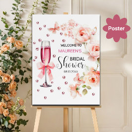 Välkommen till Pearls och Prosecco Möhippa Poster